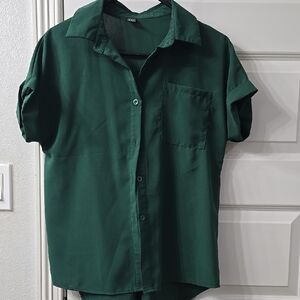Green Button-Up Shirt